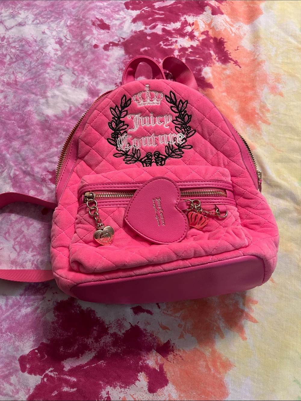Juicy Couture fuzzy pink backpack